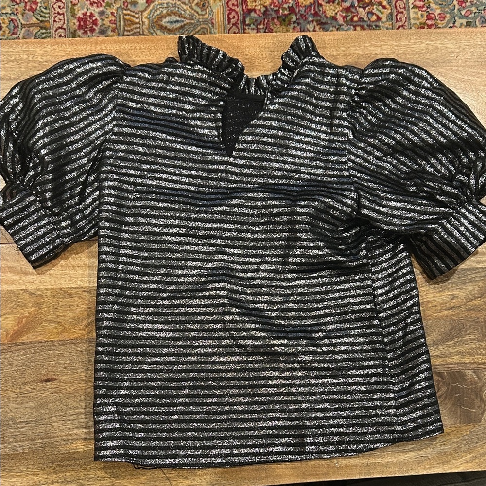 Hunter Bell Metallic Black and Silver Top